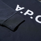 A.P.C. Men's VPC Logo Crew Sweat in Dark Navy/White