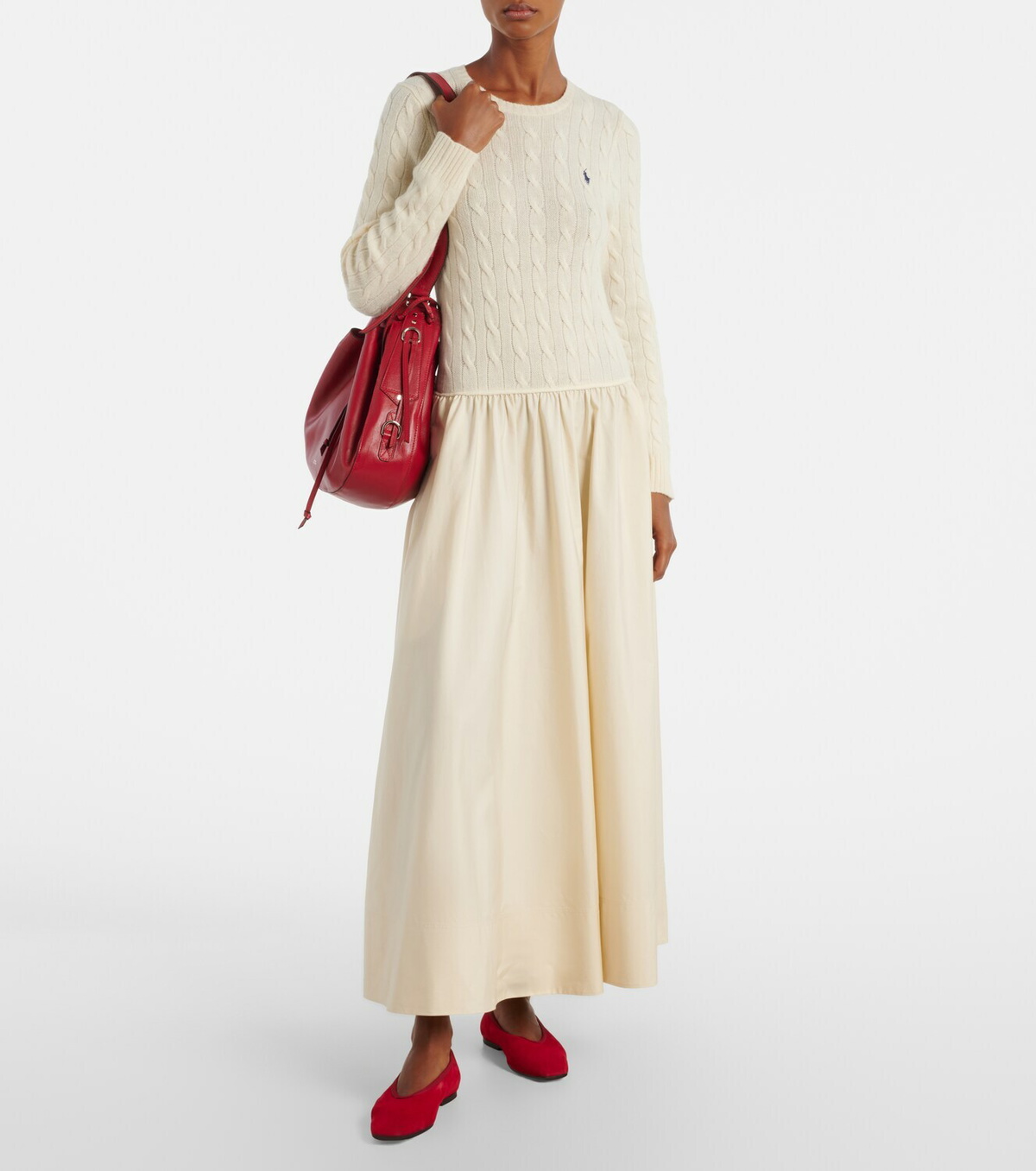 Polo Ralph Lauren Cotton and wool-blend maxi dress