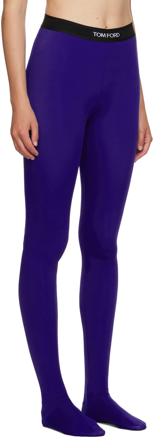 Tom Ford Stretch Lycra Logoed Leggings in Blue