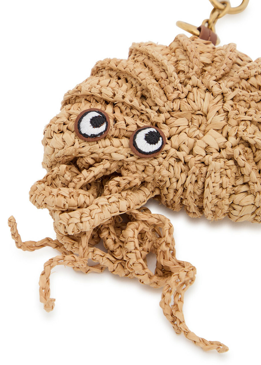 Anya Hindmarch Hermit Crab Raffia and Leather bag Charm - Natural - One Size