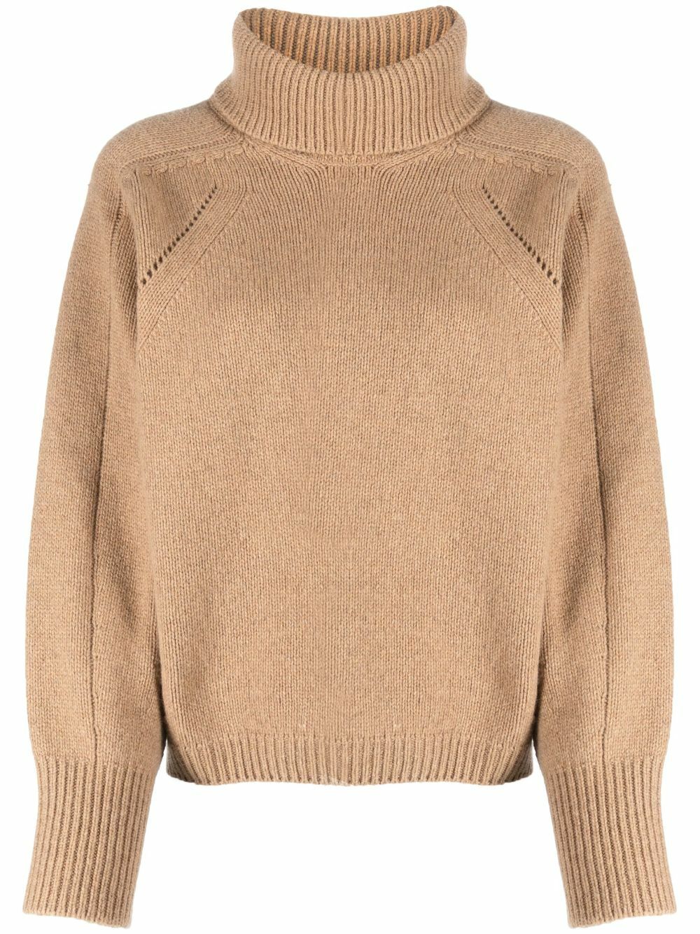 Beige Wool Blend Turtleneck Sweater main image 1