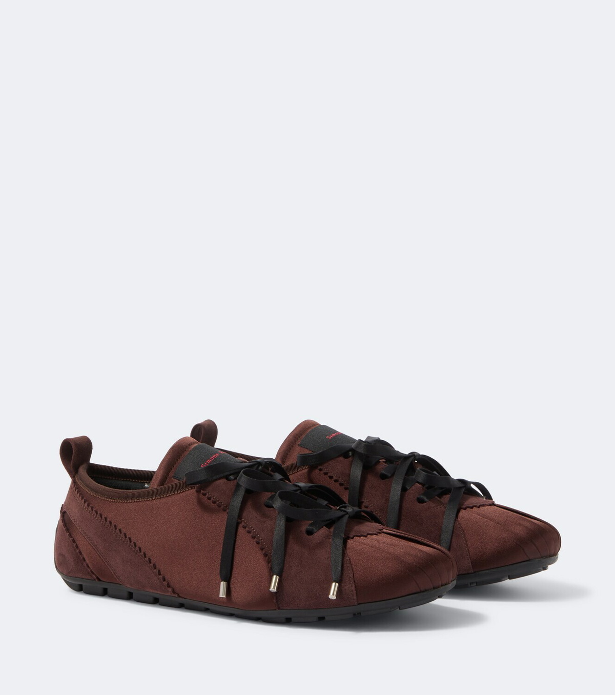 Simone Rocha Ballerina Grip suede-trimmed satin sneakers