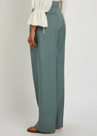 Chloe Pleated Straight-leg Wool Trousers Grey