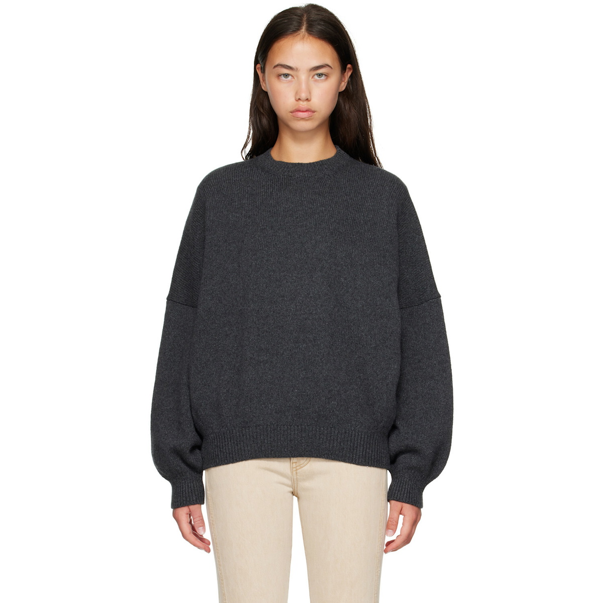 KHAITE Gray Margaux Sweater