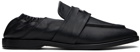 AFTER PRAY Black Square Penny Banding Loafers