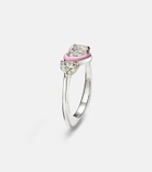 Kamyen 18kt white gold and enamel ring with diamonds