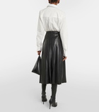 Veronica Beard Herson pleated faux leather midi skirt