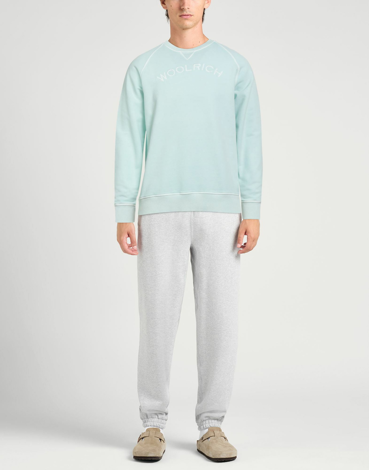 Woolrich Varsity Crewneck Mens Sweatshirt Light in Green