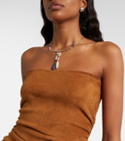 Stouls Salma ruched suede midi dress