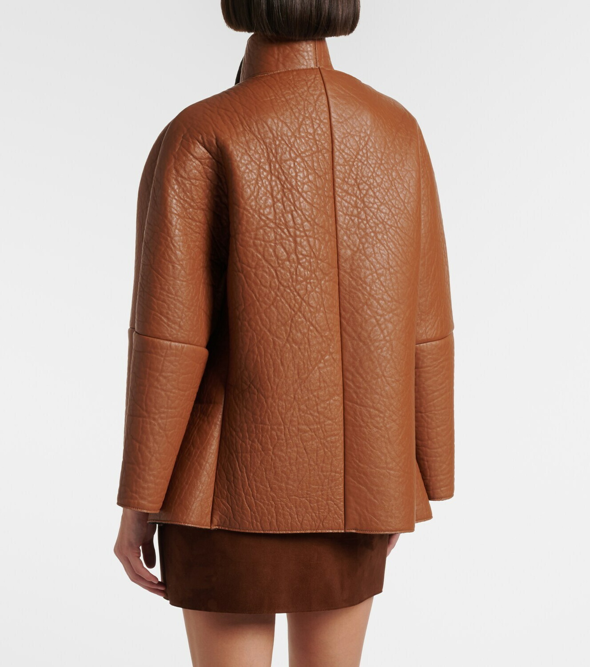 Prada Scarf-detail leather jacket