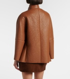 Prada Scarf-detail leather jacket