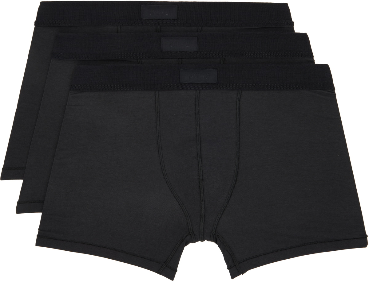 SKIMS Three-Pack Black SKIMS Cotton 3 Boxer Briefs