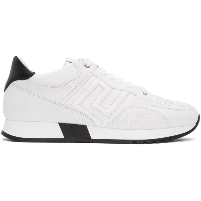 Photo: Versace White Leather Sneakers