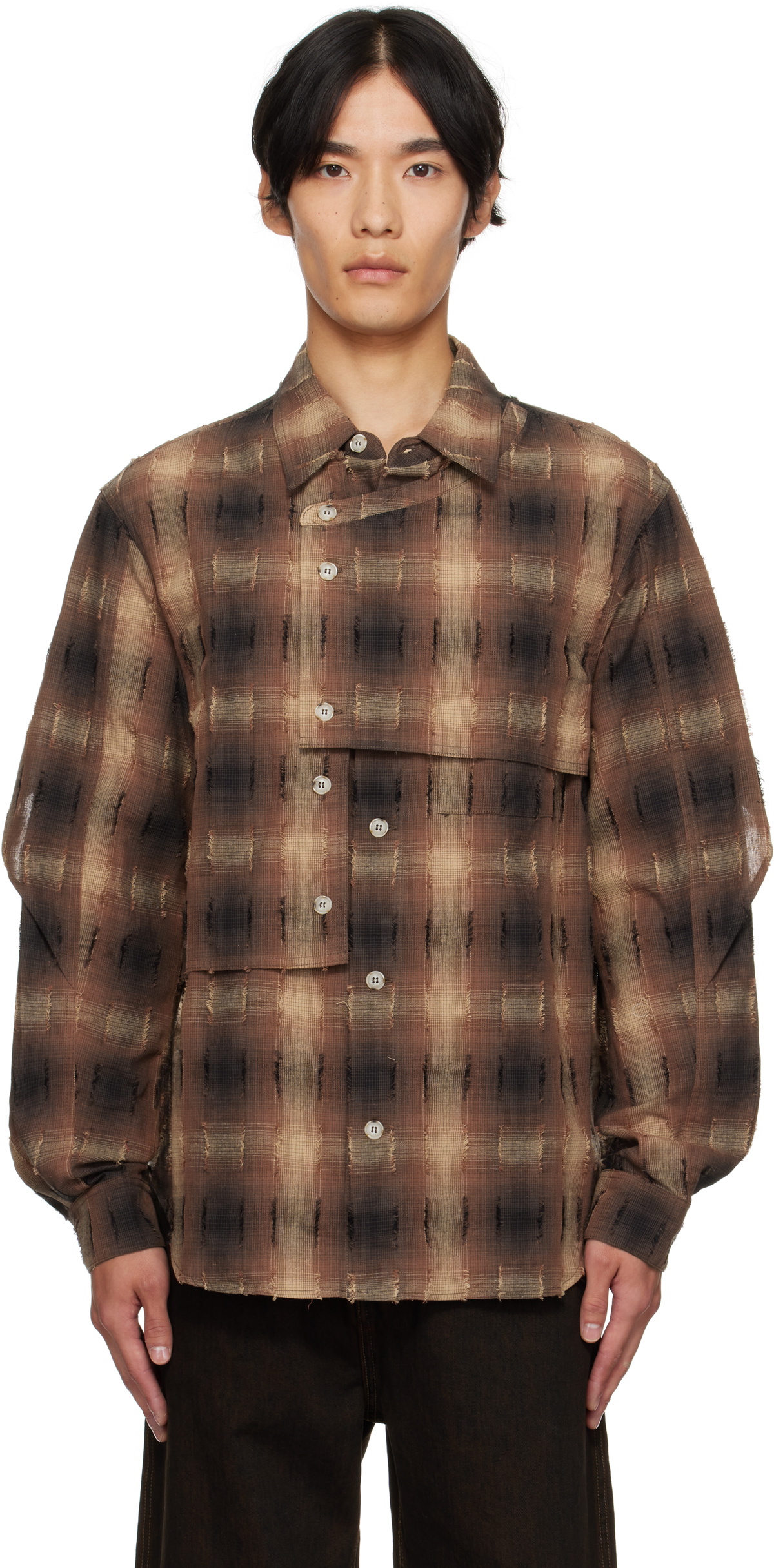 Andersson Bell Brown Check Layered Shirt