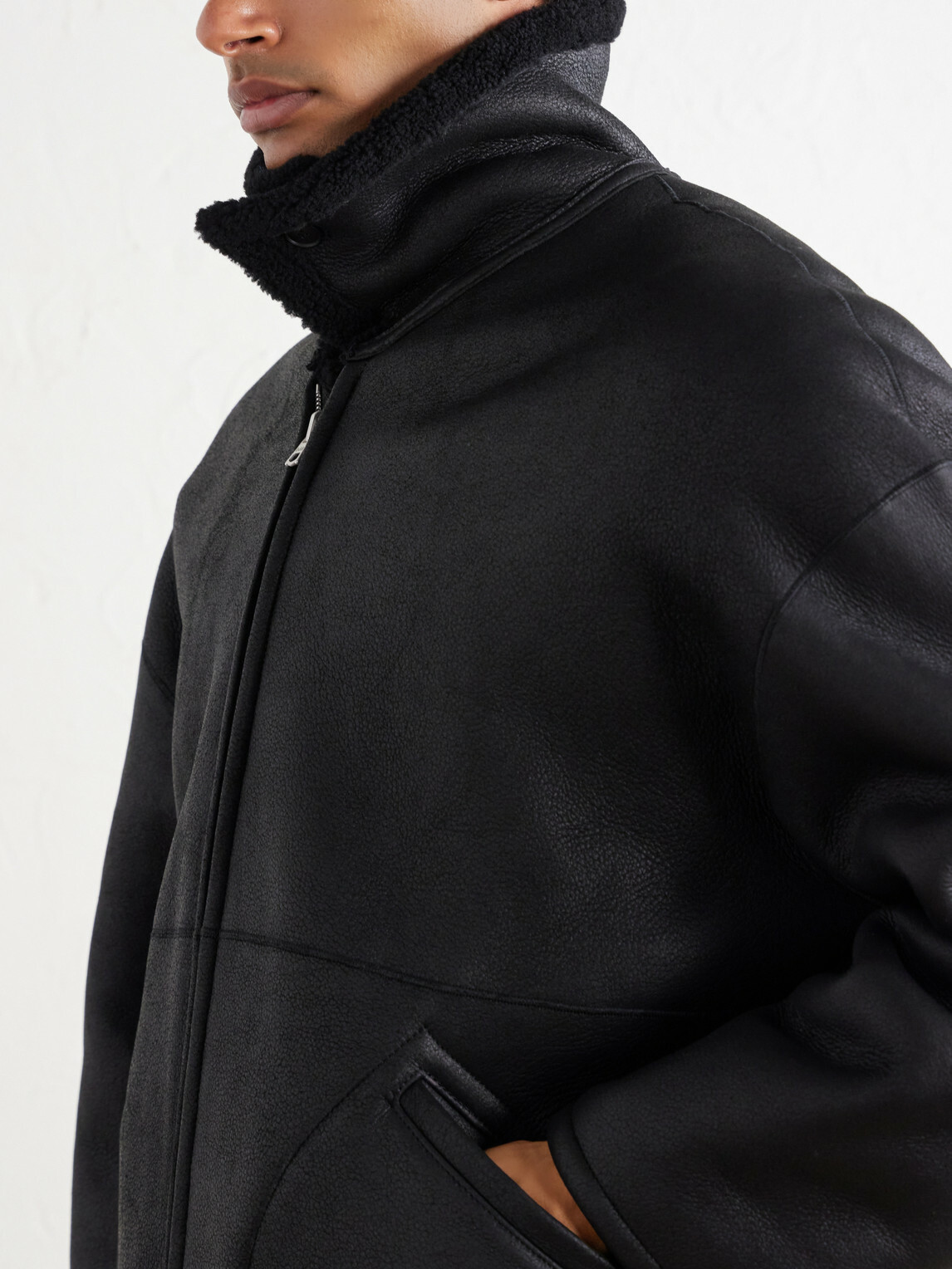 Auralee - Reversible Shearling Jacket - Black