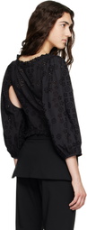 Sandy Liang Black Palisade Blouse
