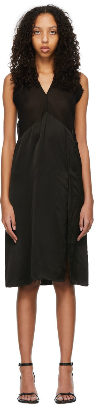 Maximilian Davis Black Viscose Midi Dress