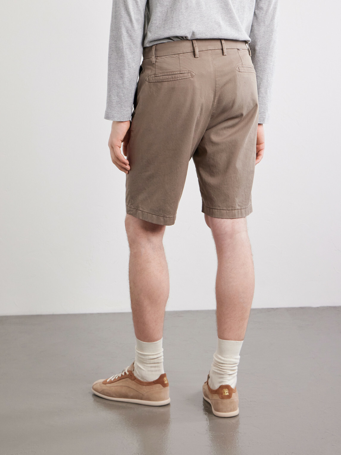 Canali - Straight-Leg Stretch Cotton-Blend Gabardine Shorts - Brown