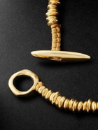 MAOR - Pilla 18-Karat Gold and Cord Beaded Bracelet - Gold