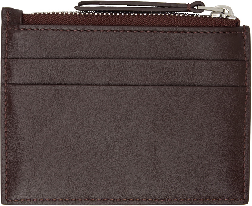 Lanvin Burgundy Zipped Card Holder