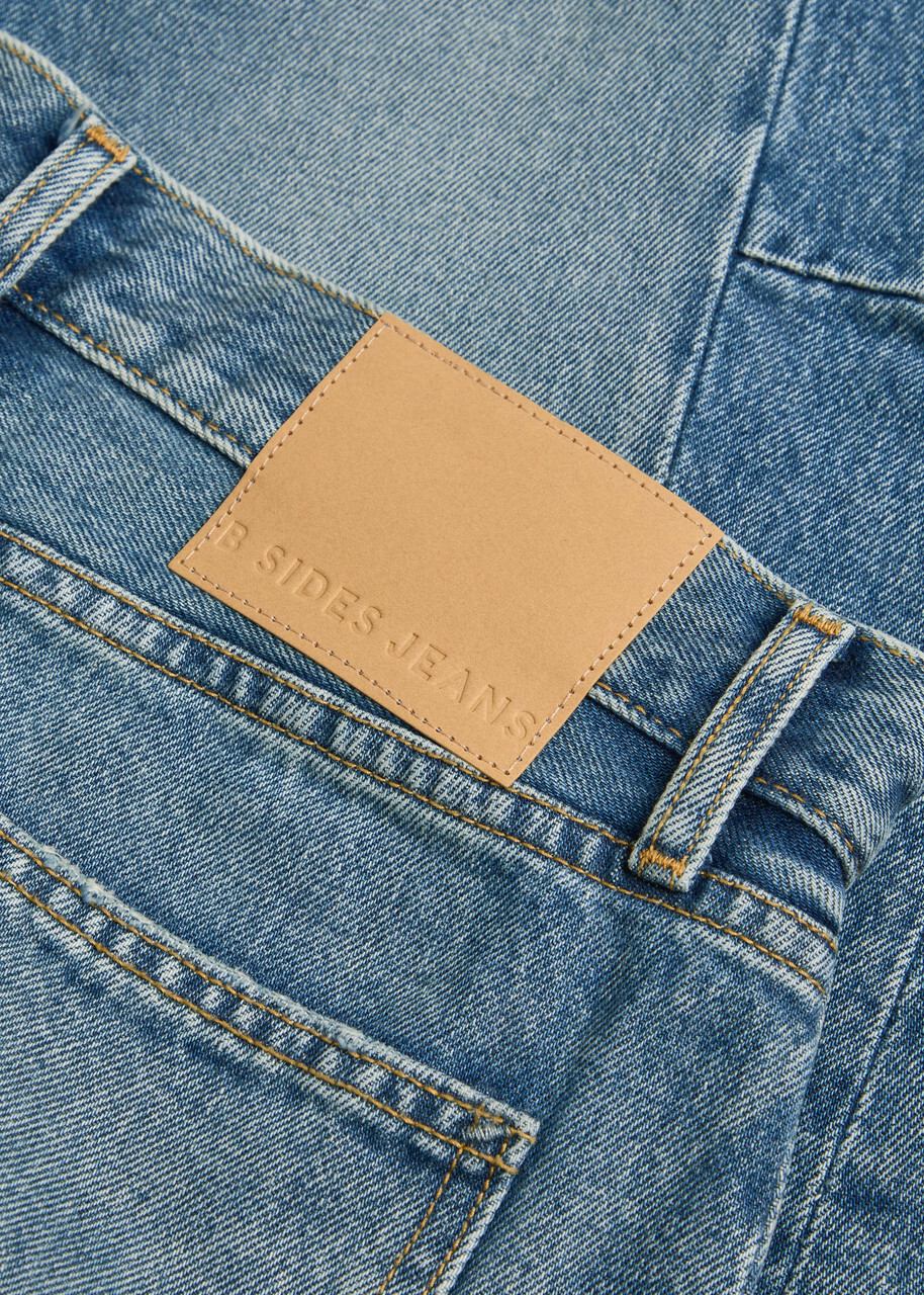 B Sides Slim Lasso Structured Barrel-leg Jeans Indigo