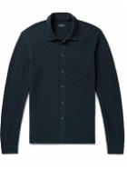 Club Monaco - Slim-Fit Waffle-Knit Cotton-Blend Shirt - Blue