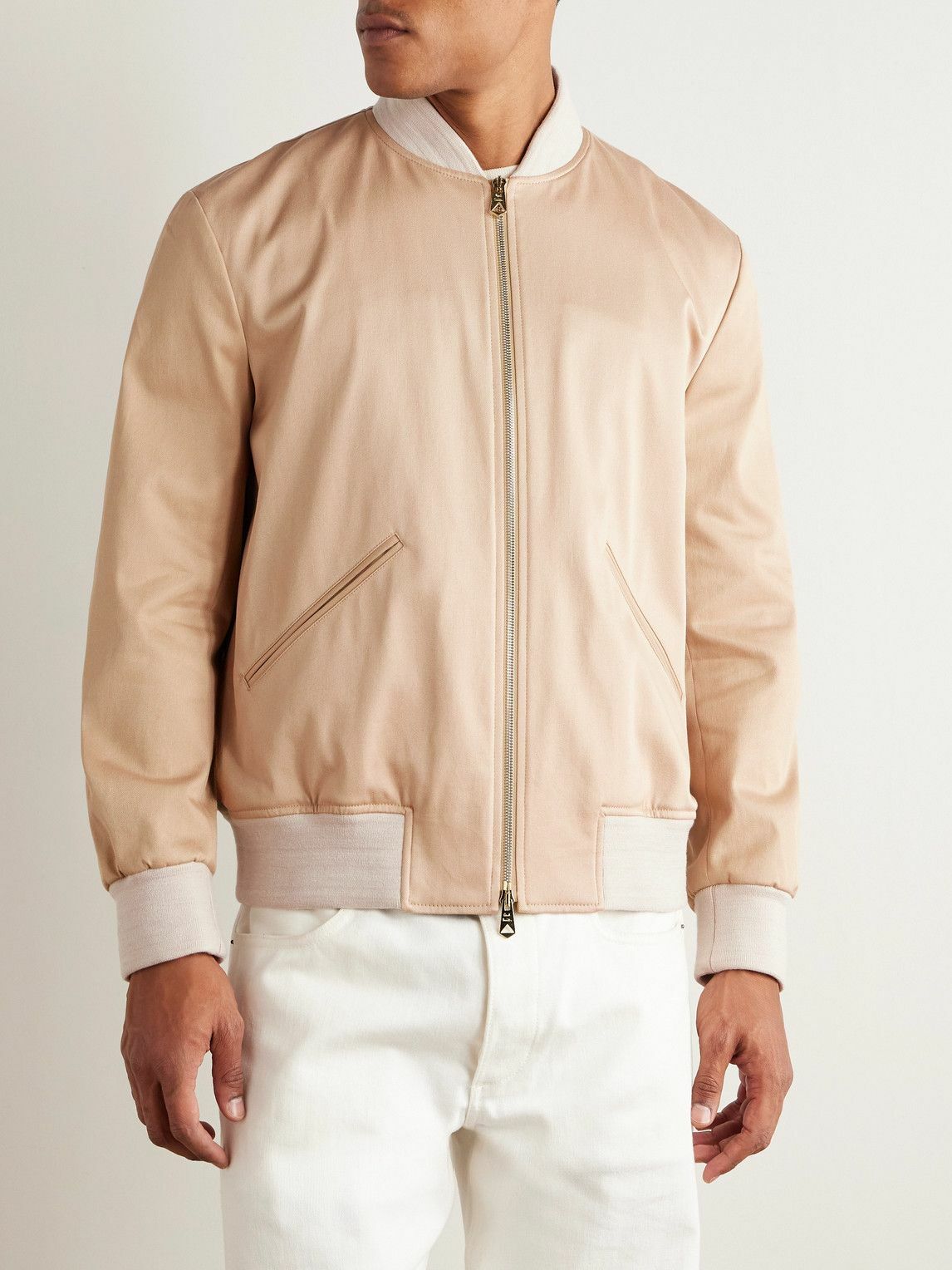 Paul Smith - Cotton-Blend Twill Bomber Jacket - Neutrals