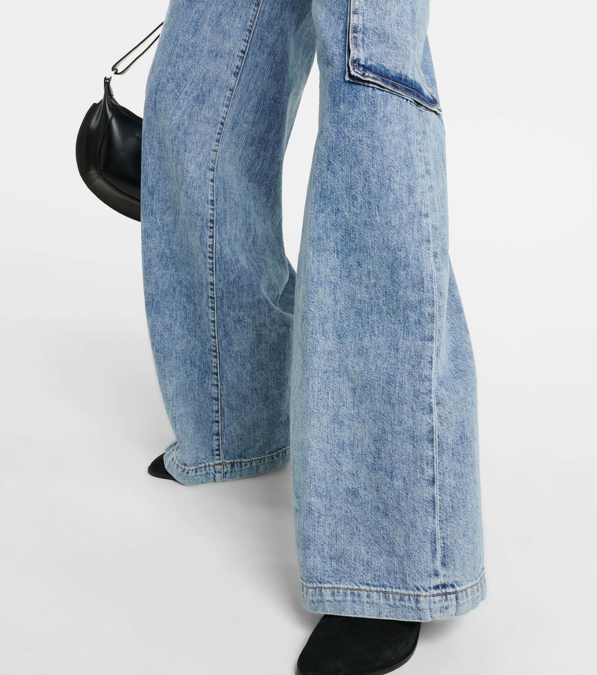 Veronica Beard Carson High-Rise Feather-trimmed Flared Jeans