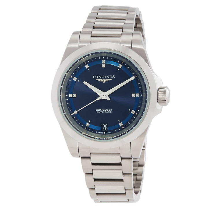 Photo: Longines Conquest Automatic Diamond Blue Dial Unisex Watch L3.430.4.97.6