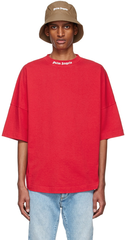 Photo: Palm Angels Red Cotton T-Shirt