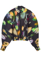 Julia Heuer Bexter Plissé Seersucker-satin Bomber Jacket - Black - One Size