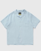 Portuguese Flannel Linen camp collar White Mens Shortsleefe