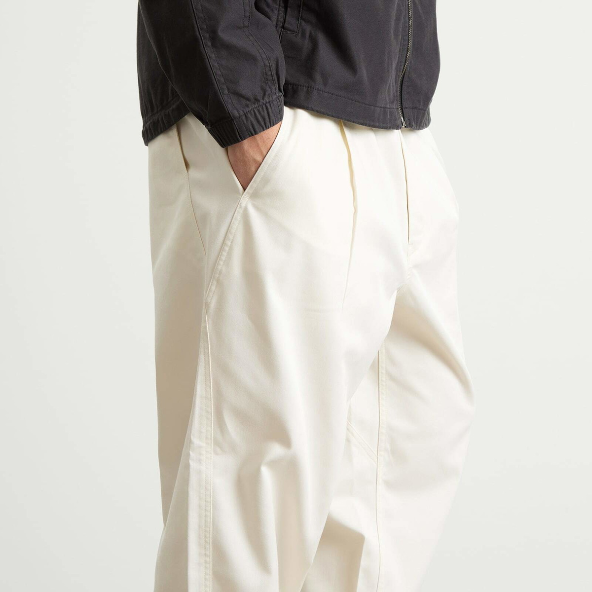 Goldwin Men's Twill Easy Trousers in Ivory