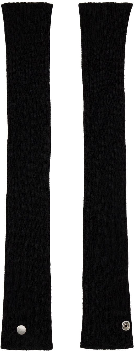 Rick Owens Black Porterville Ribbed Arm Warmers