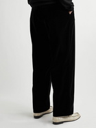 The Row - Gustavo Straight-Leg Cotton and Silk-Blend Velvet Trousers - Black