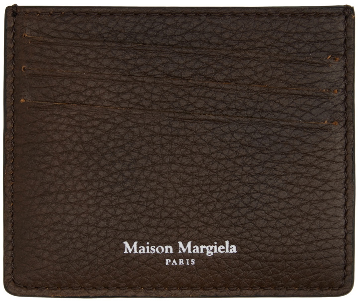 Photo: Maison Margiela Brown Grained & Buffed Leather Card Holder