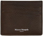 Maison Margiela Brown Grained & Buffed Leather Card Holder