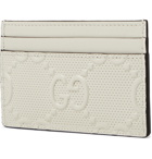 GUCCI - GG Tennis Logo-Embossed Leather Cardholder - Neutrals