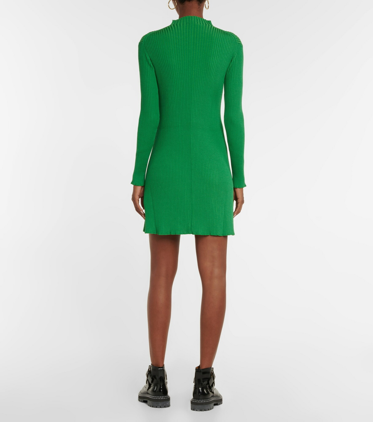 green emerald velvet dress Hunter Green Crepe Kenzo Dress main image 1