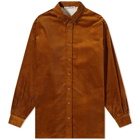 Acne Studios Men's Spartan Cord Button Down Shirt in Almond Brown