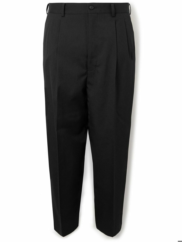 Photo: Comme des Garçons HOMME - Tapered Cropped Pleated Twill Suit Trousers - Black