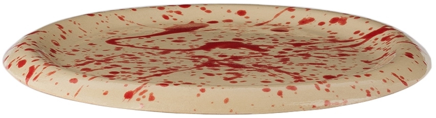 BOMBAC Off-White & Red Splatter Plate
