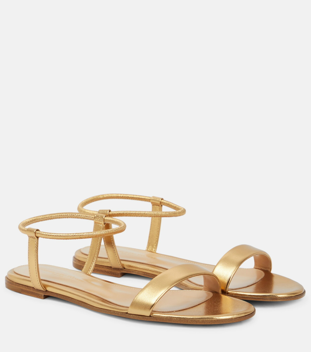 Gianvito Rossi - Jaime flat metallic leather sandals