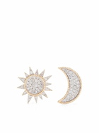 Yvonne Léon 18K Yellow Gold Soleil & Lune Diamond Stud Earrings