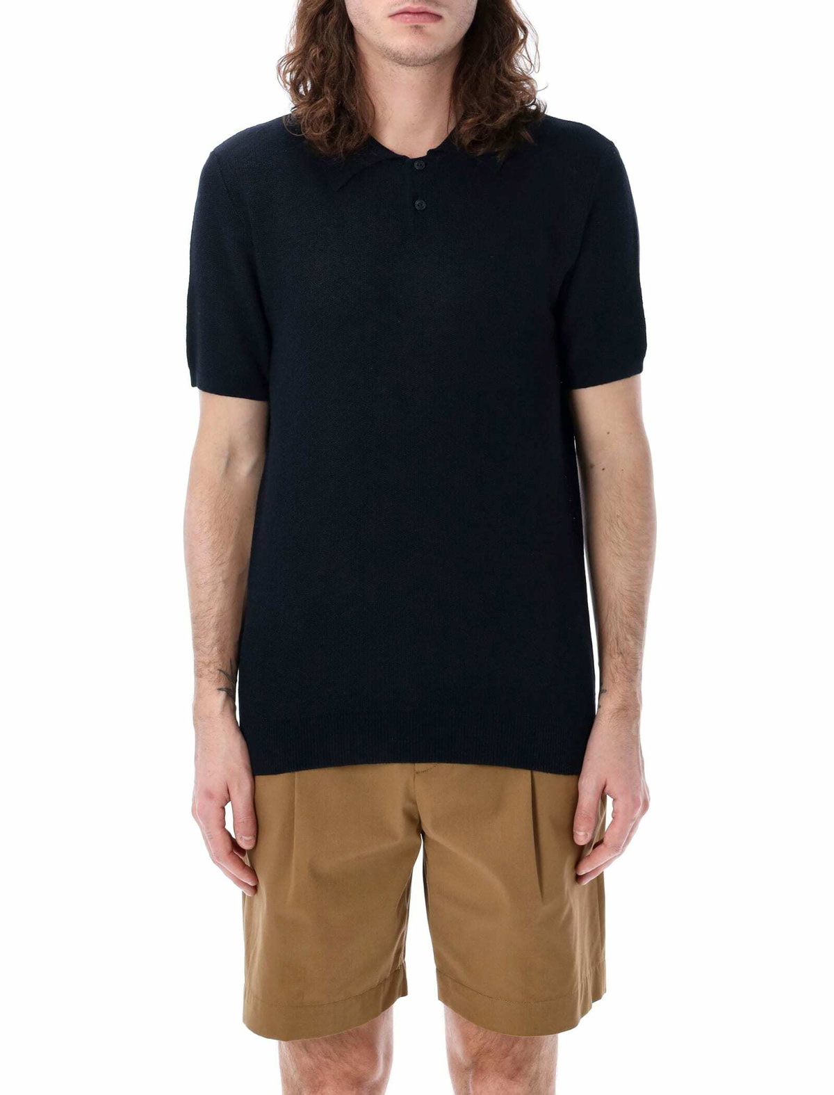 A.P.C. Men's Carter Logo Polo in Black A.P.C.