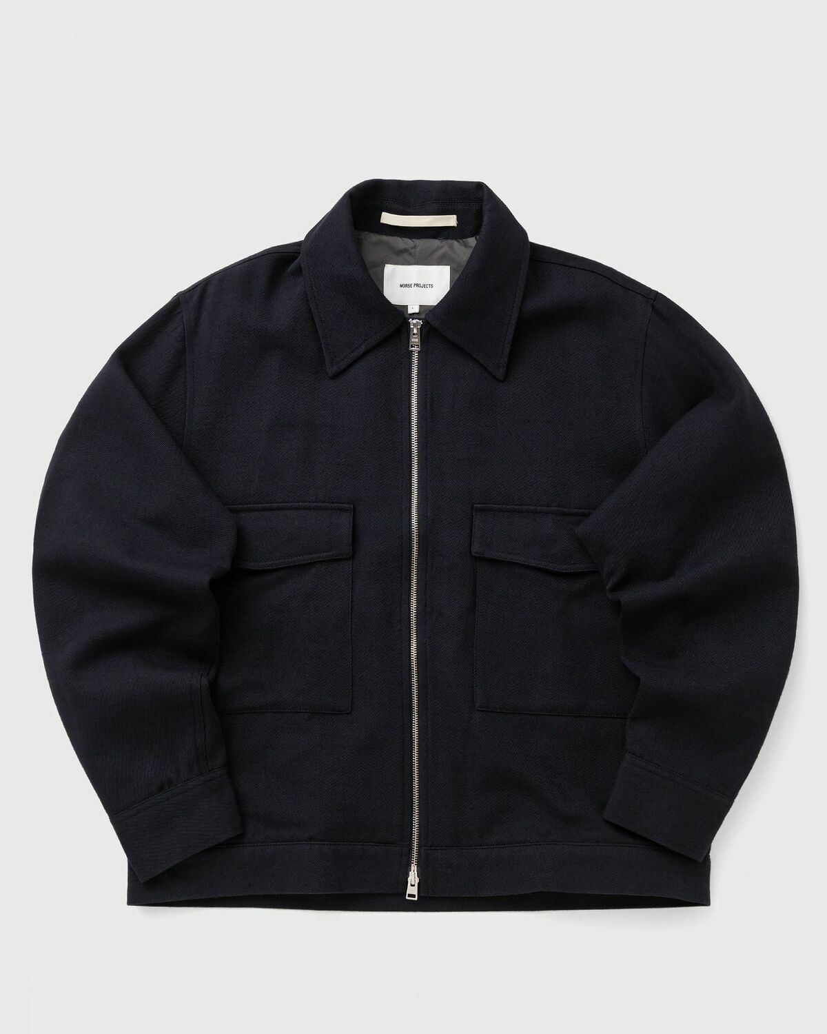 Norse Projects Aksel Cavalry Cotton Wool Windstopper Jacket Blue Mens Windbreaker