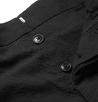 Officine Generale - Tapered Cotton-Seersucker Shorts - Men - Black