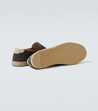 Brunello Cucinelli Jute-trimmed suede slip-on shoes