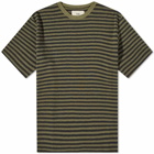 Folk Men's Classic Stripe T-Shirt in Olive/Soft Black