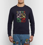 Loewe - Logo-Embroidered Loopback Cotton-Jersey Sweatshirt - Men - Storm blue